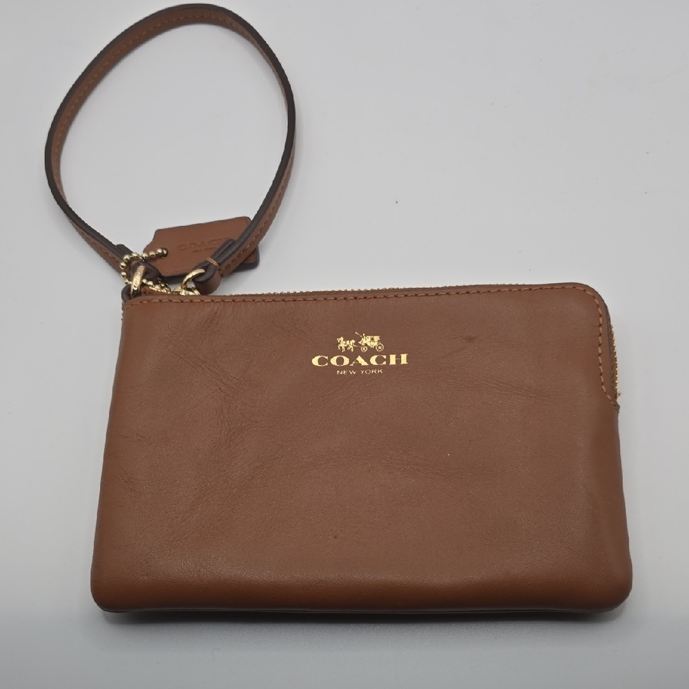 Coach Brown Leather Wristlet